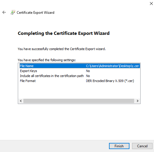 AD FS Certificate Export 4