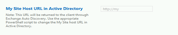 My Site Host URL in Active Directory
