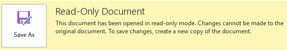 Screenshot shows the read-only notice in Microsoft SharePoint Server 2013.