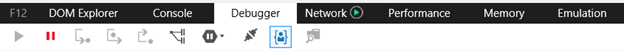 Screenshot of the Debugger tab of F12 Developer Tools window.