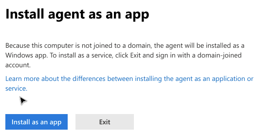 Install agent as an app