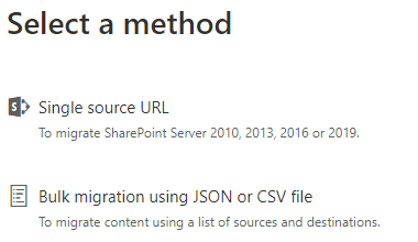 select method of migration