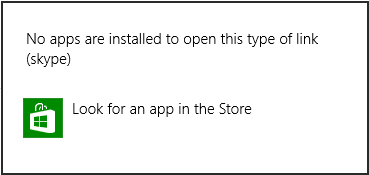 Windows 8 notification that no app is installed