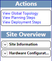 Planning Tool Actions Pane.