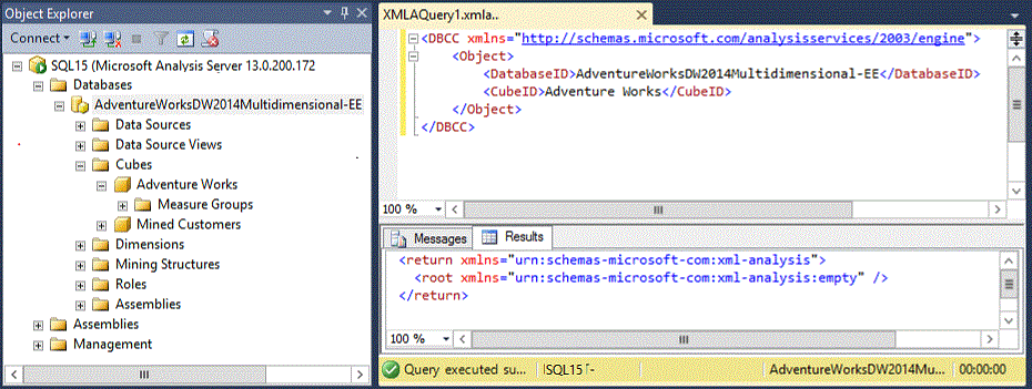 Screen shot of SSAS software.