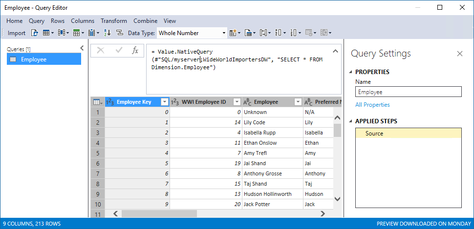 Query editor