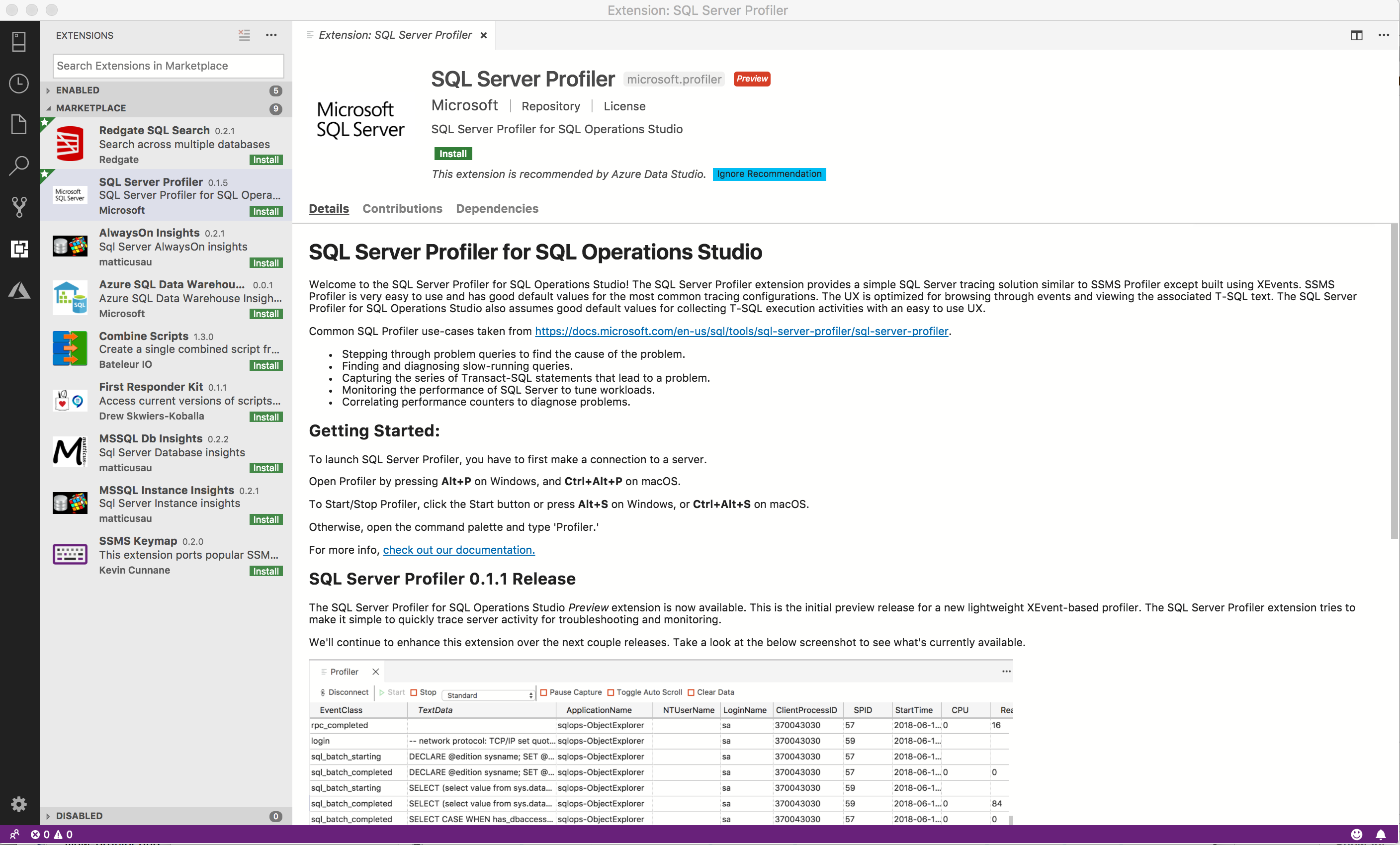 SQL Server Profiler extension - Azure Data Studio | Microsoft Learn