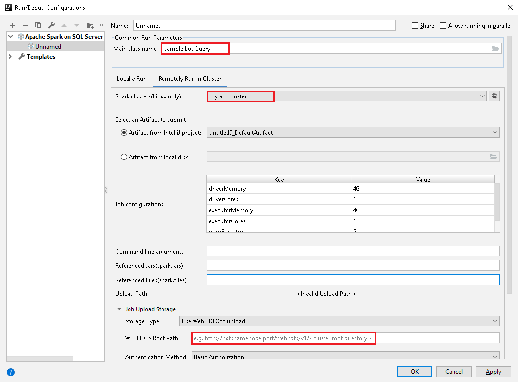 link Big Data cluster - config