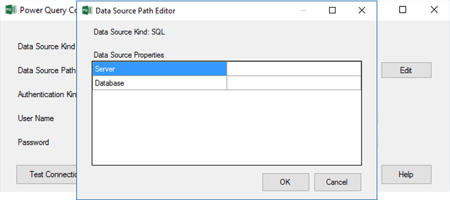PQ Source Connection Manager Editor Path