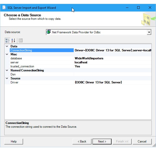 fiets ritme Oxide Connect to an ODBC Data Source (SQL Server Import and Export Wizard) - SQL  Server Integration Services (SSIS) | Microsoft Learn