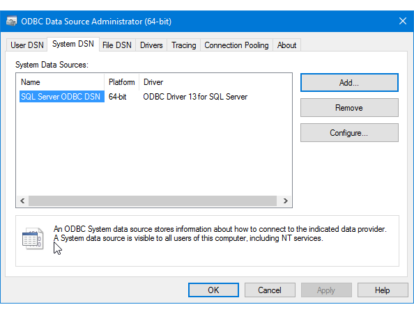 Connect to an ODBC Data Source (SQL Server Import and Export Wizard) - SQL  Server Integration Services (SSIS) | Microsoft Learn