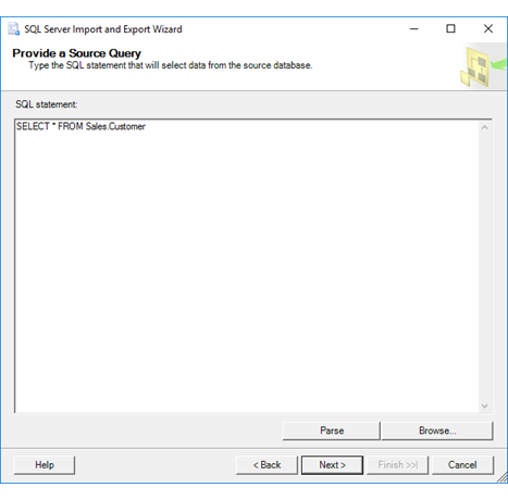 Provide a Source Query (SQL Server Import and Export Wizard) - SQL Server  Integration Services (SSIS) | Microsoft Learn
