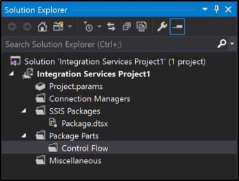 Screenshot of Solution Explorer showing the folders in the project.