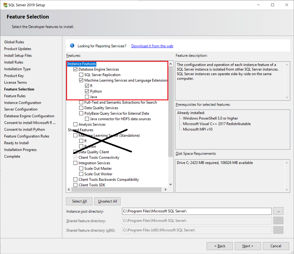 Install SQL Server Machine Learning Services on Windows - SQL Server  Machine Learning Services | Microsoft Learn