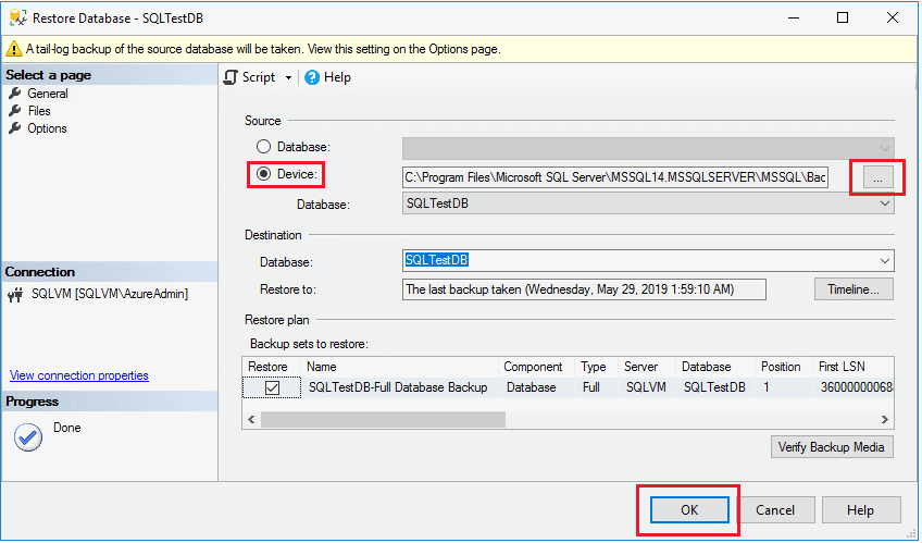 Quickstart Back Up And Restore Database With Ssms Sql Server 9148