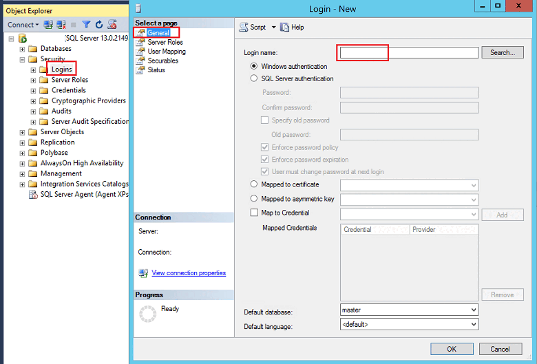 New Login ?view=sql Server Ver16