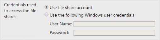 configuration manager file share account