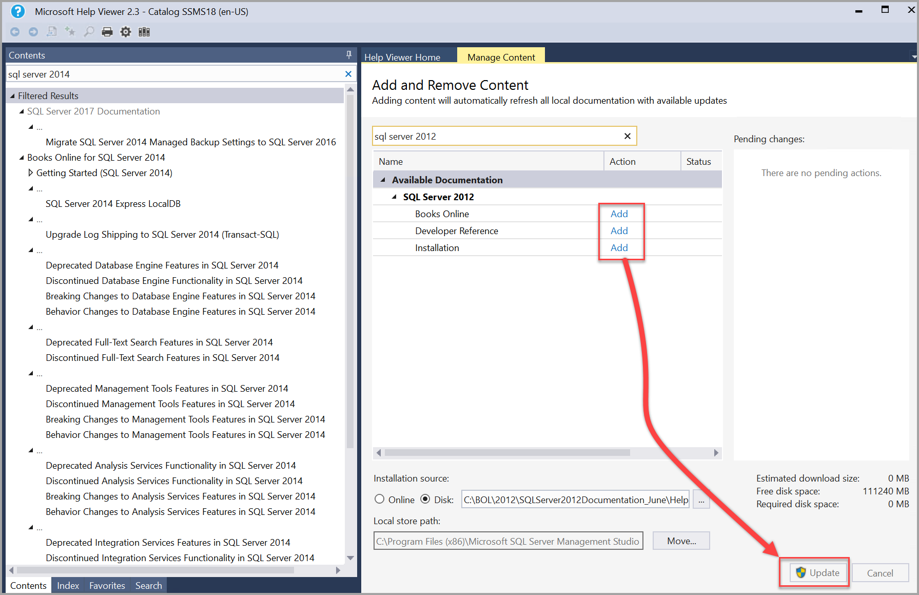 Install SQL Server documentation to view offline - SQL Server | Microsoft  Learn