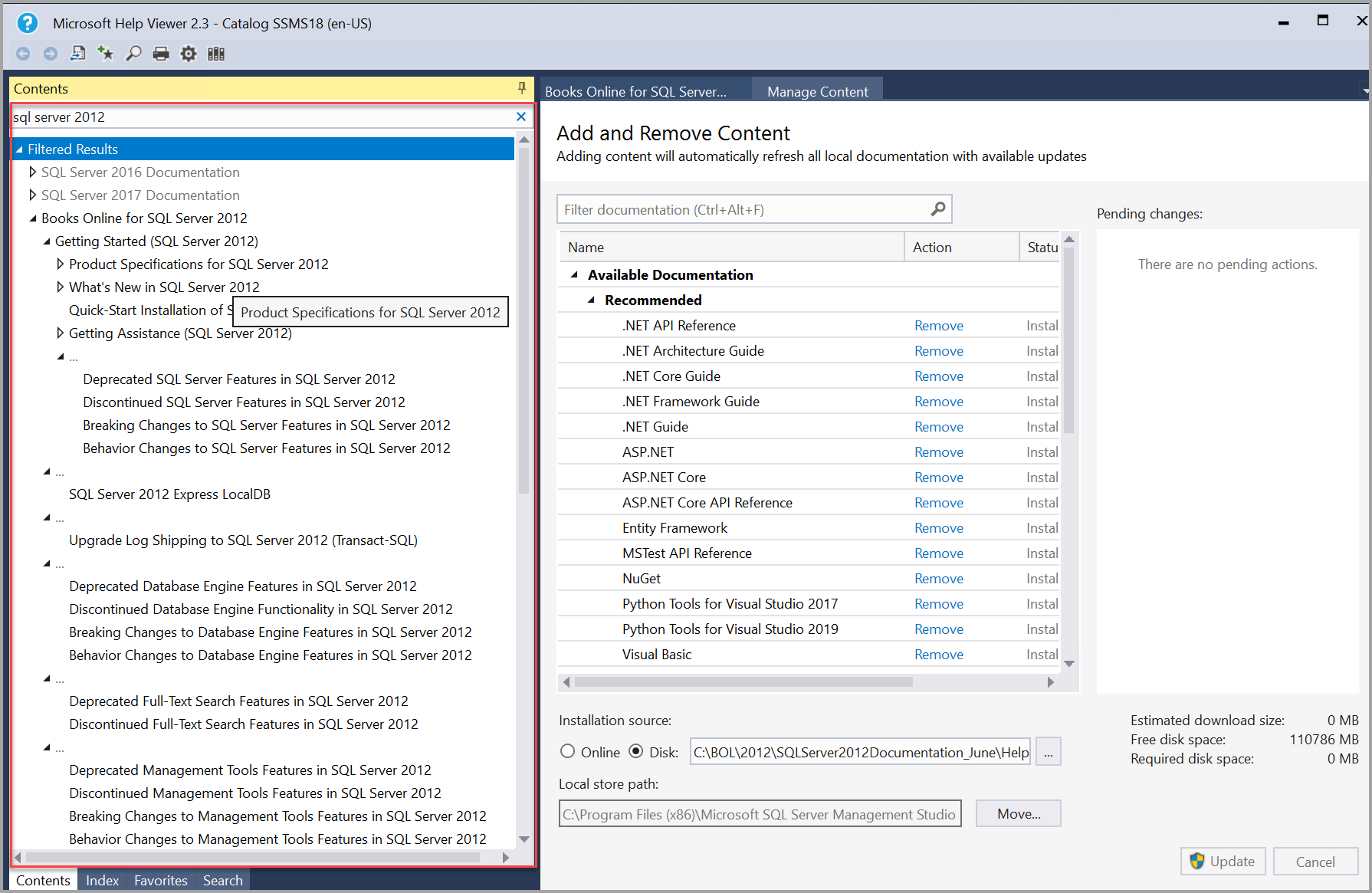 Install Sql Server Documentation To View Offline Sql Server Microsoft Learn 7317