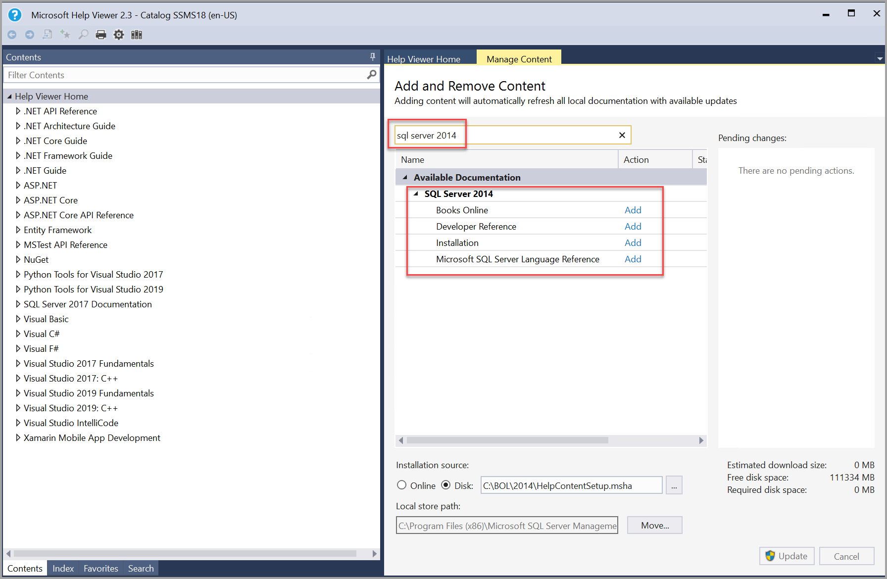 Install SQL Server documentation to view offline - SQL Server | Microsoft  Learn