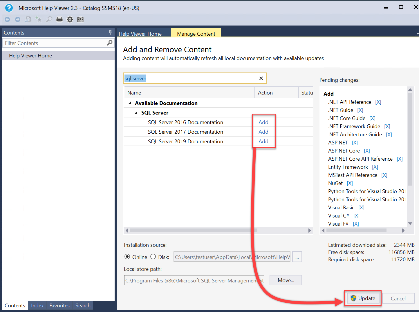 Install SQL Server documentation to view offline - SQL Server 