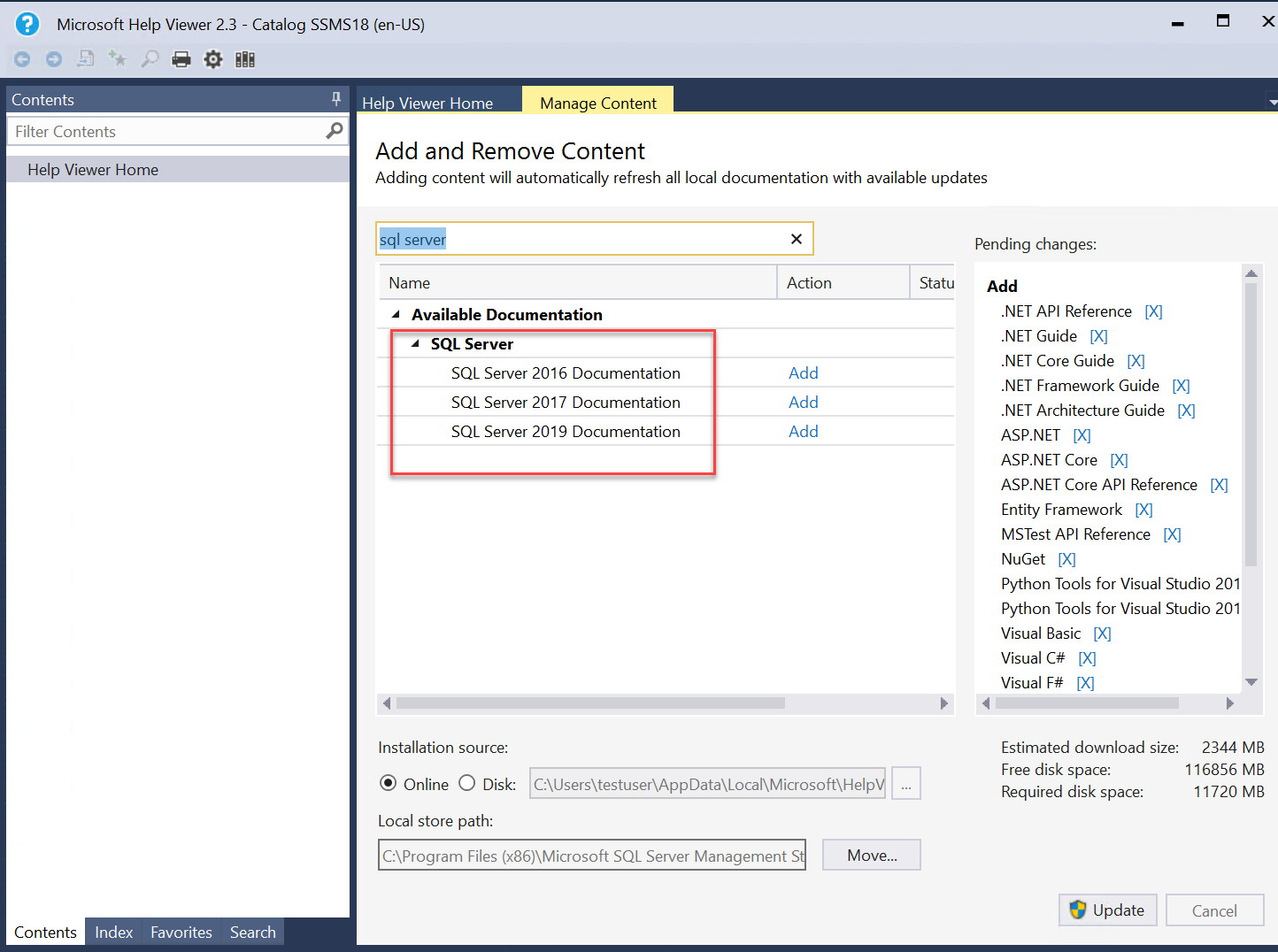 Install SQL Server documentation to view offline - SQL Server | Microsoft  Learn