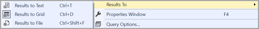 Screenshot of Results options.
