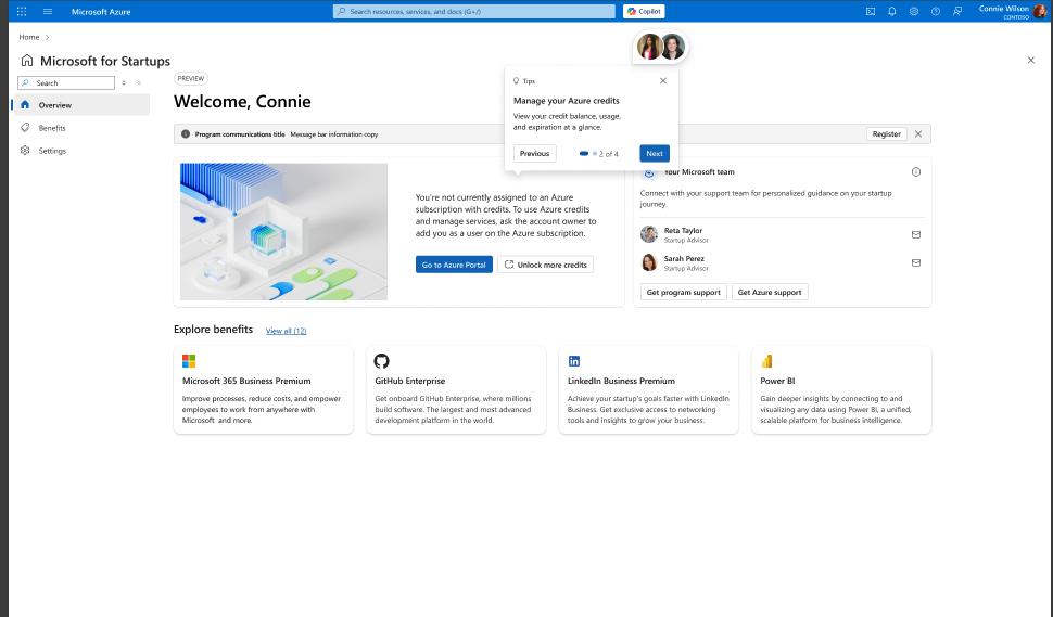 Email invitation: Action needed: Join Microsoft for Startups with the Join now button.