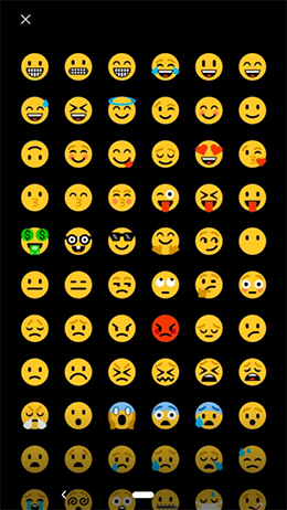 Emojis screen
