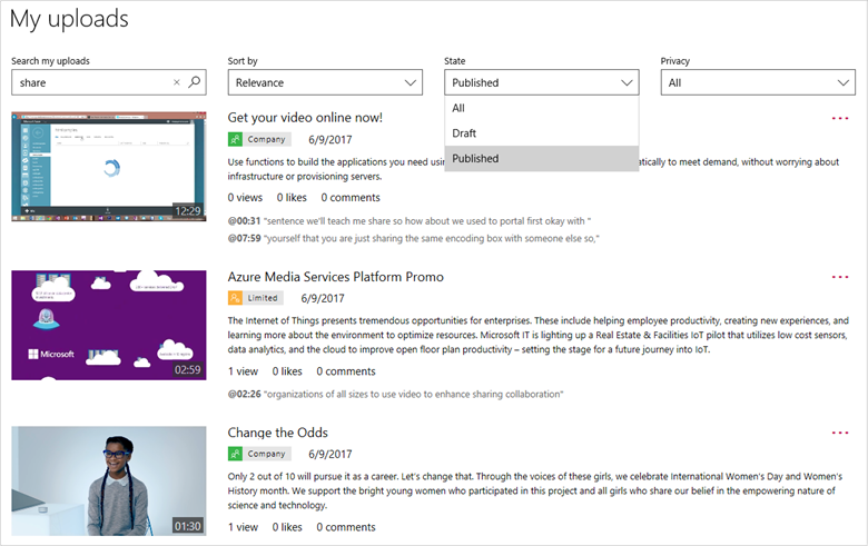 Filter my videos.