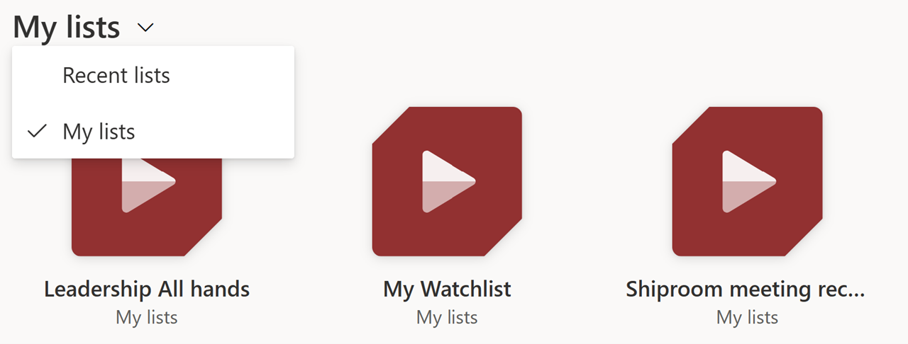 Filter to see your personal playlists.