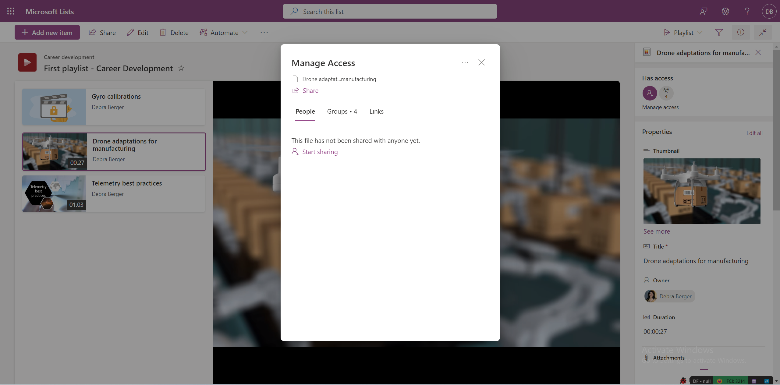 Screenshot of manage access.