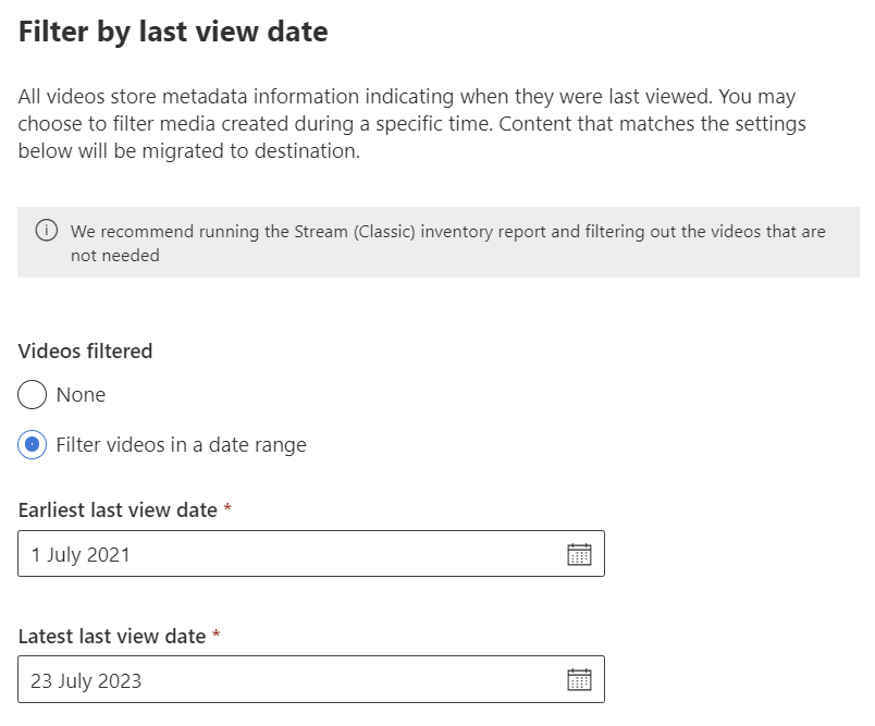 Last view date filter