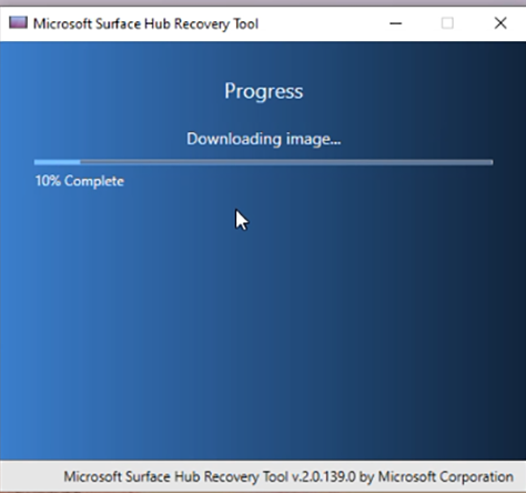 Screenshot showing progress of image download.