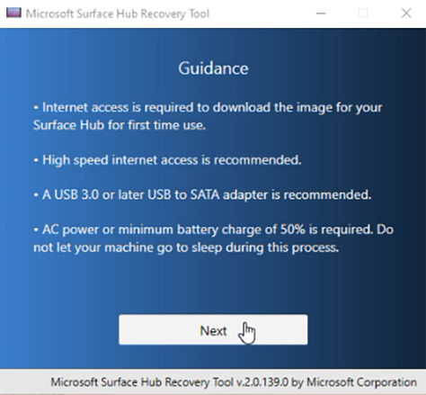 Use the Surface Hub Recovery Tool - Surface Hub | Microsoft Learn