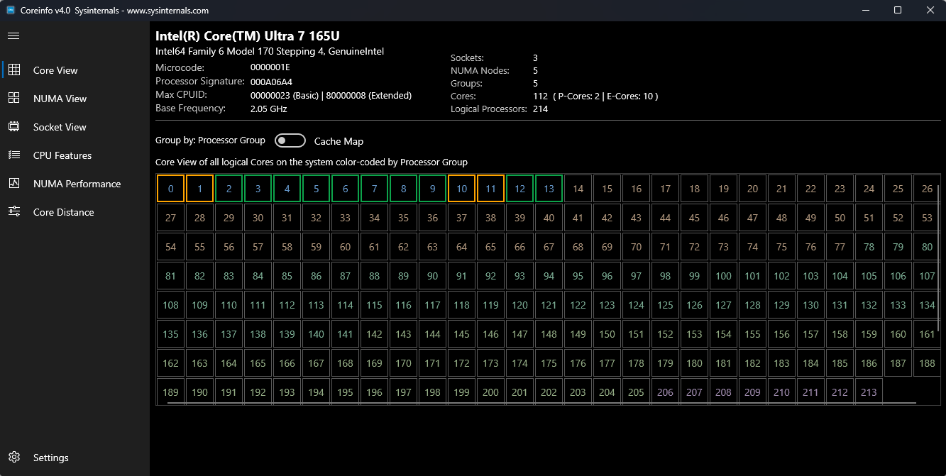 Main Window Overview, dark mode