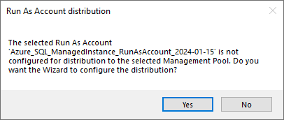 Screenshot showing the RunAS account modification confirmation.