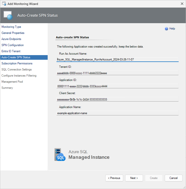 Screenshot showing the SPN status.