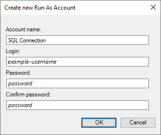 Screenshot showing the Configure Run As account for Automatic template.