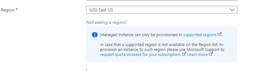 Screenshot showing region error.