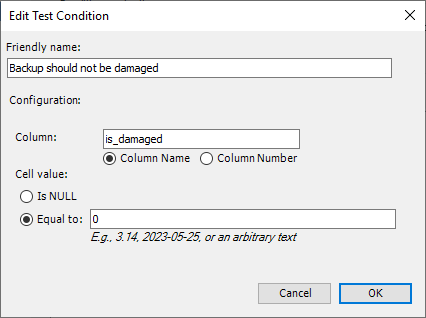 Screenshot that shows scalar values for cookdown.
