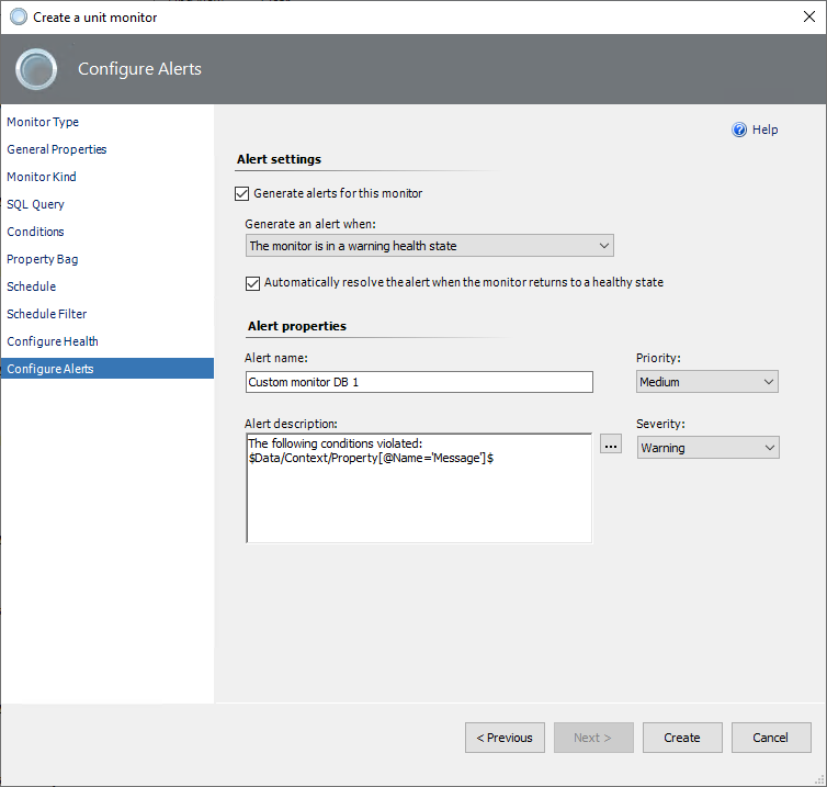 Screenshot of editing alerts.