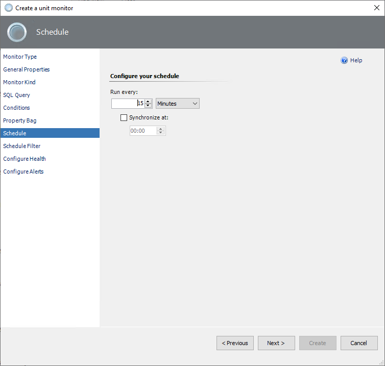 Screenshot of configuring a schedule.