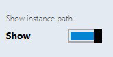 Screenshot showing Instance path.