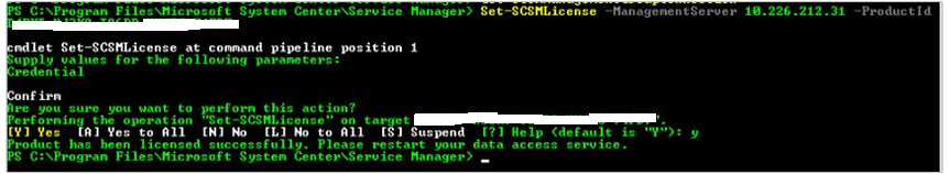 Screenshot showing the SM license completion.