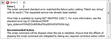 Screenshot of the error message.