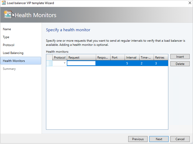 Screenshot of health monitor.