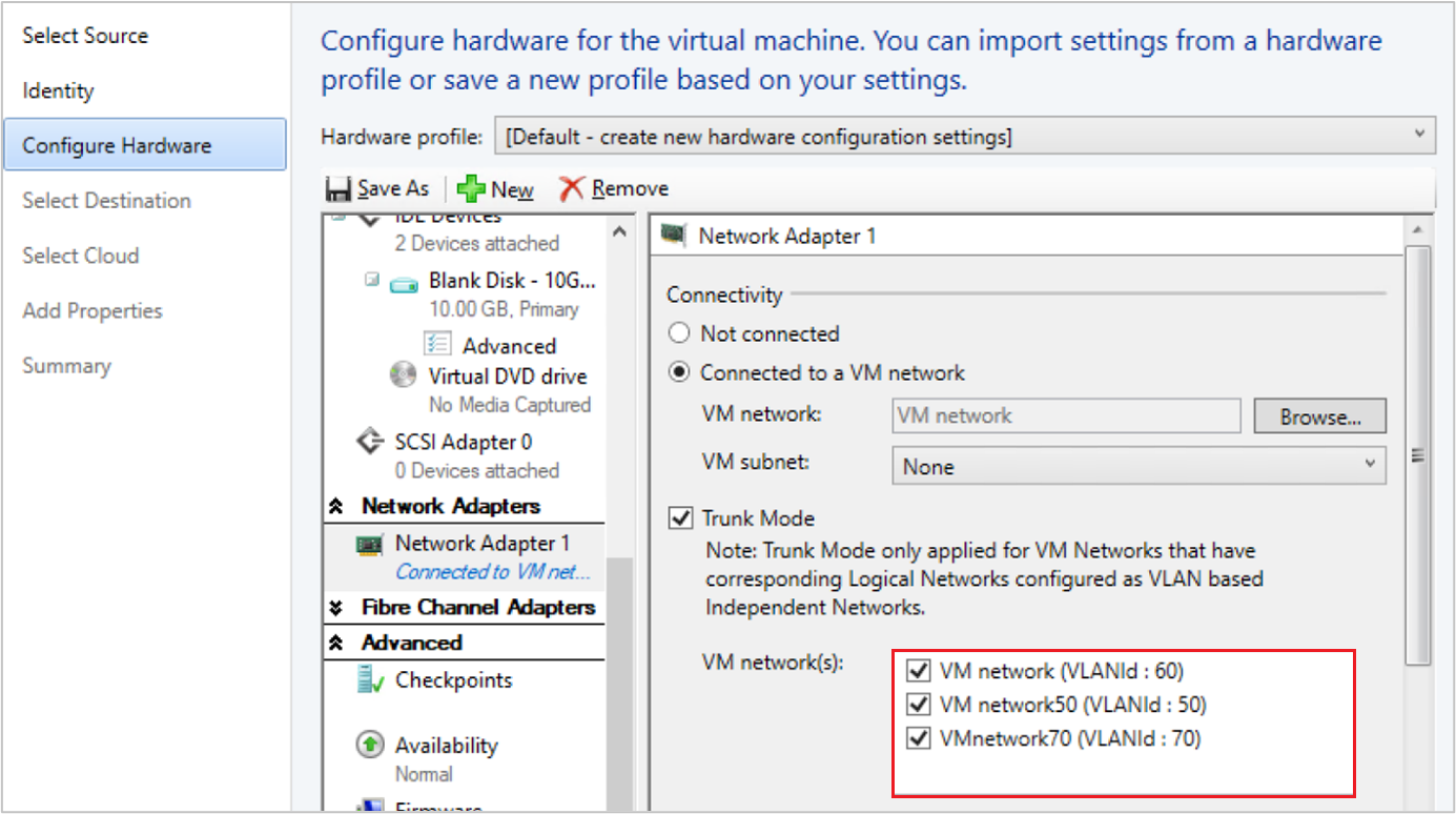 Configure virtual machine settings in the VMM 2016 compute fabric |  Microsoft Learn