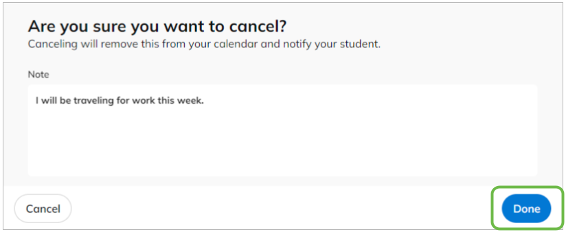 cancel from calendar tab 3