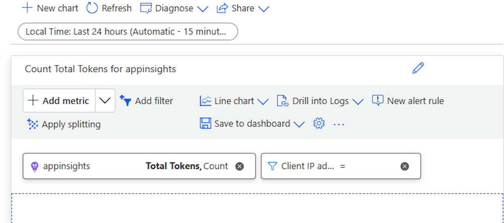 A screenshot off the app insights add metric dialog.